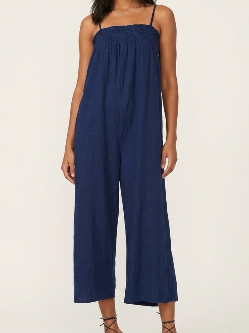 Sundry Women’s Navy Blue Spaghetti Strap Jumpsuit Size 3 (8-10) NWT MSRP $178